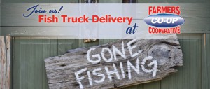 Fish truck delivery at farmers coop