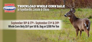 Farmer's Co-op Whole Corn Sale in Fayetteville, Lincoln, and Elkins