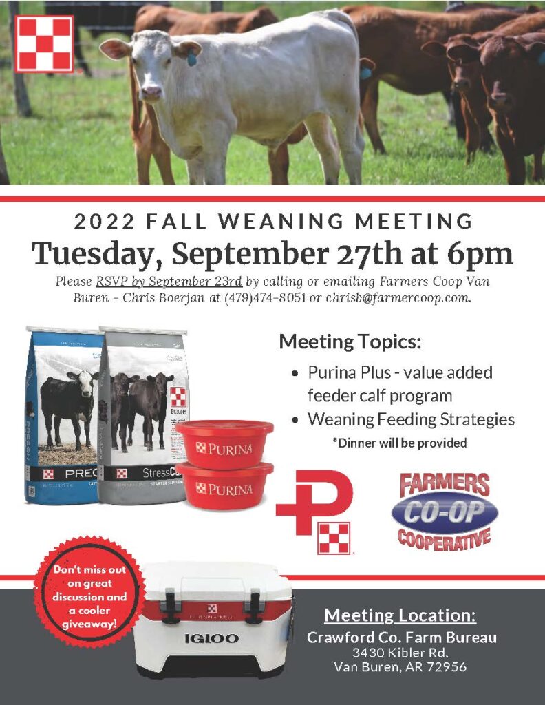 2022 Van Buren Fall Weaning Meeting Flyer