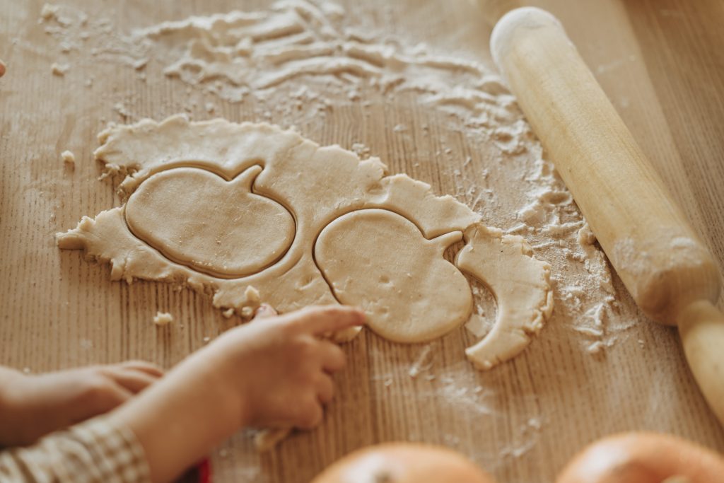 Cookie dough cut outs of pumpkins | Get a Head Start on Thanksgiving Preparations